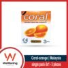 Coral-orange natural latex condom