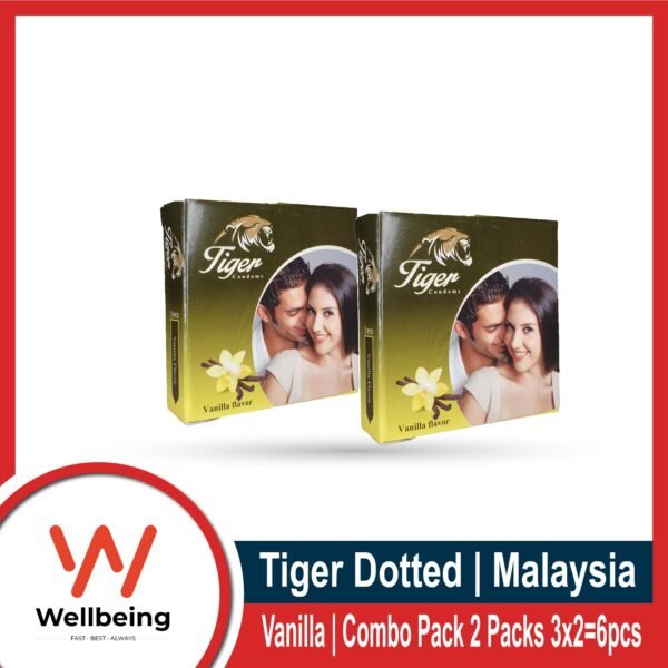 Tiger Dotted Condom For Men Vanilla