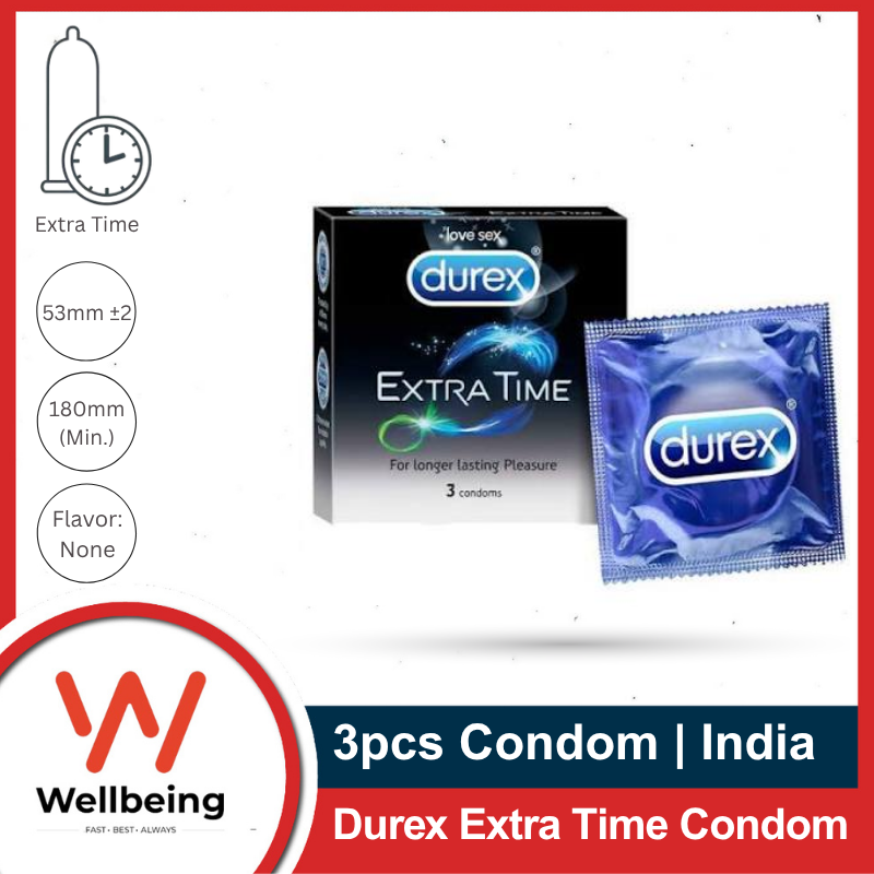Condom Extra Time Durex Extra Time Condom for Men 3pcs Pack | India | Delay Condom - Image 1