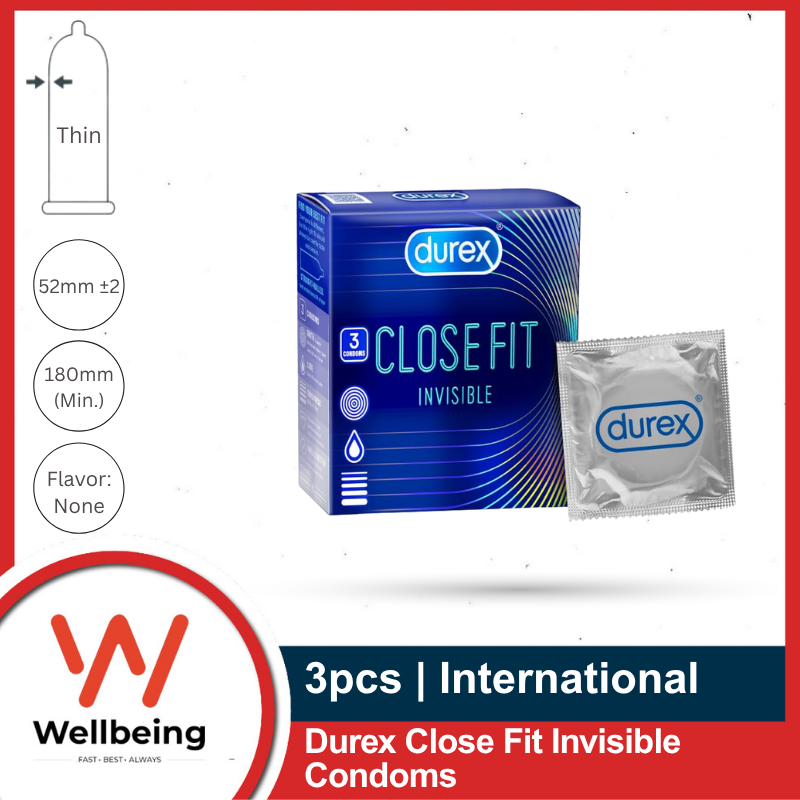 Condom Ultra Thin (15) Durex Close Fit Invisible Condoms for Men 3pcs Pack | Thin Condom - Image 1